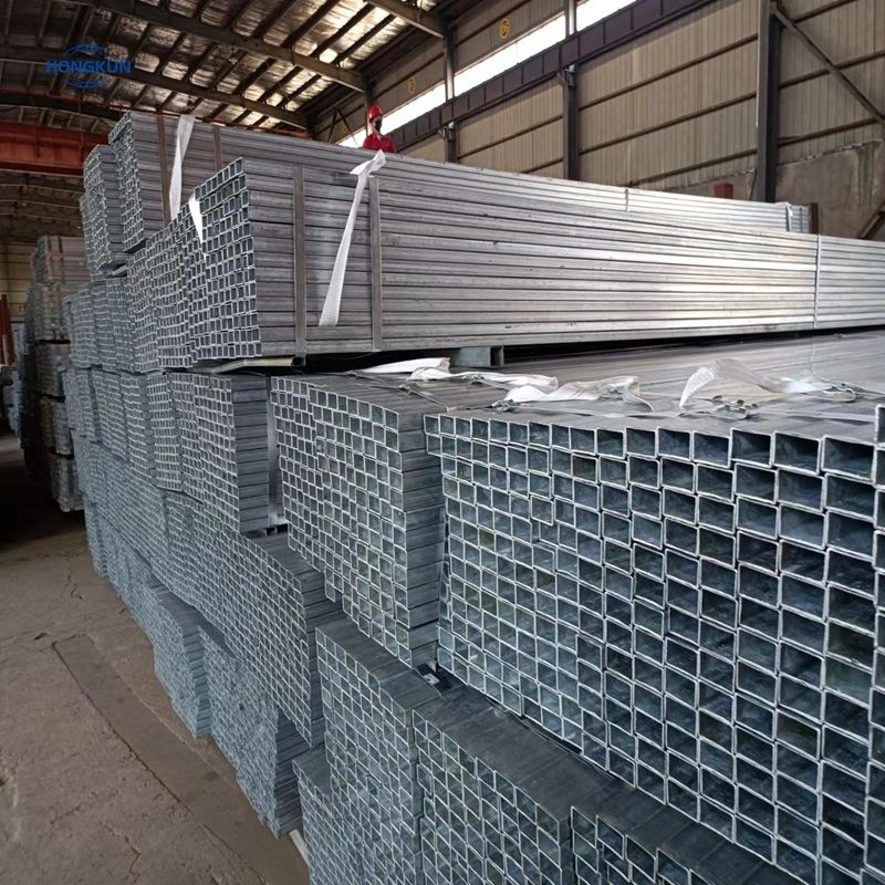 Tubes Acier ERW Hollow Section Hot Rolled Pre Galvanized Steel Pipe Tubos Galvanizados Tuberias Galvanizadas Tube Rond En Acier