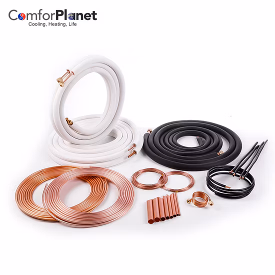 Bobina flexível de tubo capilar de cobre para refrigeração com porcas curtas alargadas